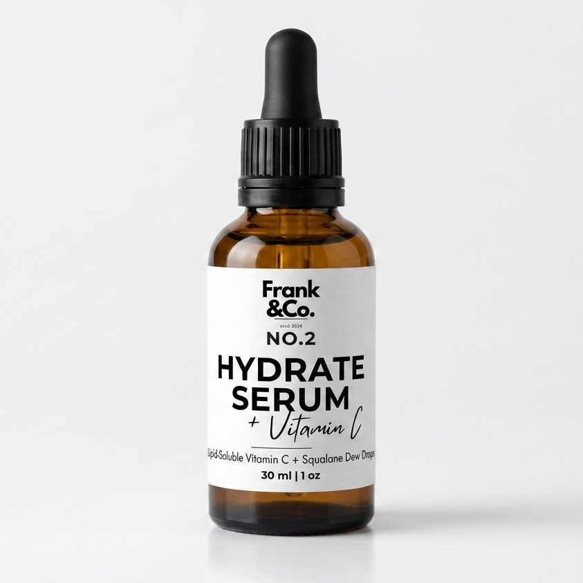 A 30 ml amber glass dropper bottle of Frank & Co. No.